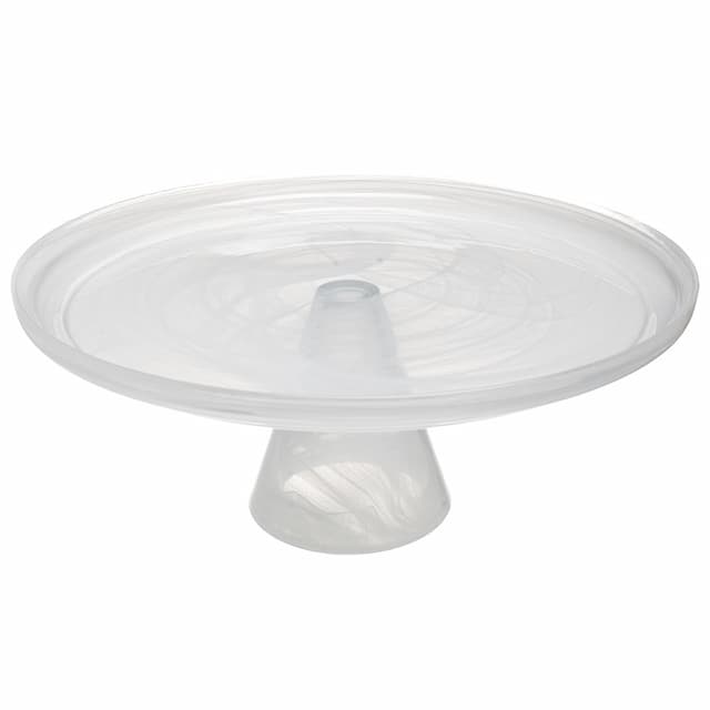 Блюдо для торта на ножке ARDACAM Leona ARD 1475F(2541).2 d 28 см h 12 см (стекло, цвет / декор белый)