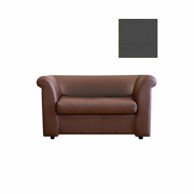 Диван 2-х местный Юнитекс ПАРЛАМЕНТ М.Д2.05.5. Х экокожа премиум / темно-серая