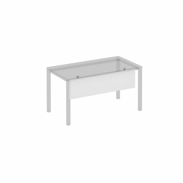 Экран стола защитный (ДСП) с кронштейнами для стола 140 на сером металлокаркасе МП2, КФ Юнитекс Комфорт КФ К.С 813 БП белый премиум