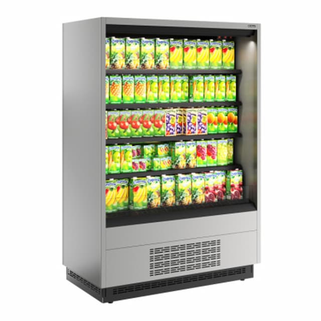 Витрина холодильная Carboma FC20-07 VM 1,0-2 0030 боковина металлическая с зеркалом (9006-9005) Cube 2 открытая