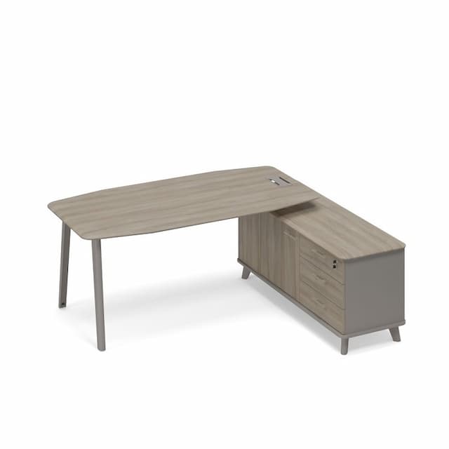 Стол на тумбе правый (тип 2) Юнитекс ТМ М1 110 МП ВЛ ВЛ мокко премиум (корпус) / вяз либерти (столешница, топ, фасад)