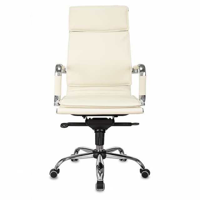 Кресло руководителя Бюрократ CH-993MB слоновая кость эко.кожа крестов. металл хром