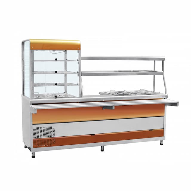 Прилавок-витрина холодильный мармитный универсальный Abat ПВХМ-70КМУ