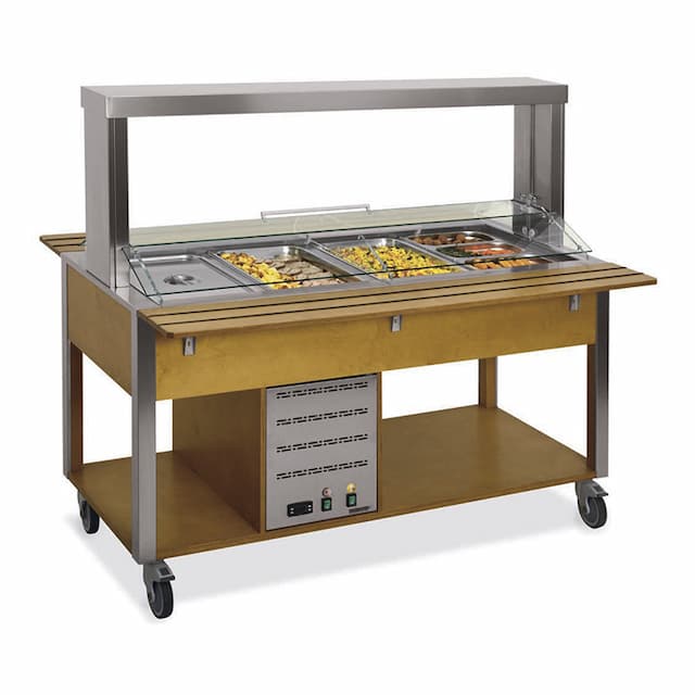 Стол Шведский тепловой (защитное стекло подвижное) MetalCarrelli 6910.3M-RAL (цвет по RAL)